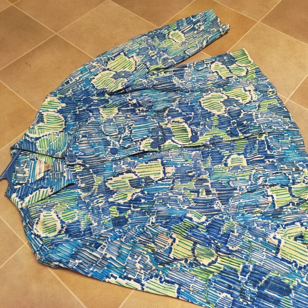 Coldwater Creek Blue Pattern Jacket